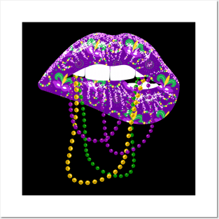 Mardi Gras Lips Queen Carnival Costume Posters and Art